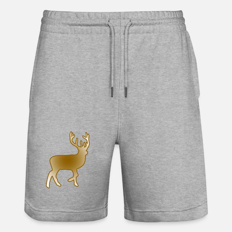 Deer - Stanley/Stella Trainer Unisex Organic Jogging Shorts - heather grey