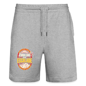 J'peux pas j'ai Escalade Motif Montagne - Short de jogging bio TRAINER Stanley/Stella unisexe - gris chiné - Devant - Nik (191cm) & Marisol (170cm)