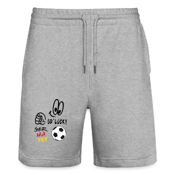 Fußball - Stanley/Stella Unisex Bio Joggingshorts Trainer  - Grau meliert - Vorne - Nik (191cm) & Marisol (170cm)