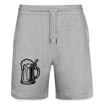 Beer Mug Symbol Beer - Stanley/Stella Trainer Unisex Organic Jogging Shorts - heather grey - Front - Nik (191cm) & Marisol (170cm)