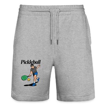 Picklebal Padel Tennis - Short de jogging bio TRAINER Stanley/Stella unisexe - gris chiné - Devant - Nik (191cm) & Marisol (170cm)
