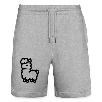 Alpaca - Stanley/Stella Trainer Unisex Organic Jogging Shorts - heather grey - Front - Nik (191cm) & Marisol (170cm)