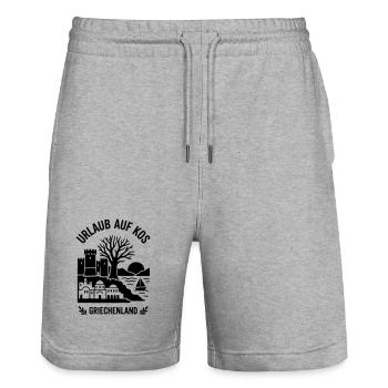 Kos Griechenland Urlaub - Stanley/Stella Unisex Bio Joggingshorts Trainer  - Grau meliert - Vorne - Nik (191cm) & Marisol (170cm)