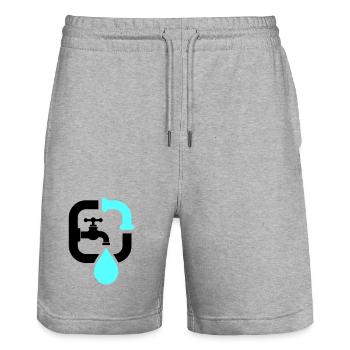 Klempner Wasserhahn Rohr Logo - Stanley/Stella Unisex Bio Joggingshorts Trainer  - Grau meliert - Vorne - Nik (191cm) & Marisol (170cm)