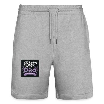 Best Dad Forever Heart Design - Stanley/Stella Trainer Unisex Organic Jogging Shorts - heather grey - Front - Nik (191cm) & Marisol (170cm)