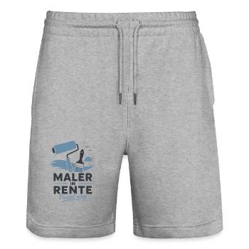 Maler in Rente – Pinsel weg & Farbrolle Grafik - Stanley/Stella Unisex Bio Joggingshorts Trainer  - Grau meliert - Vorne - Nik (191cm) & Marisol (170cm)