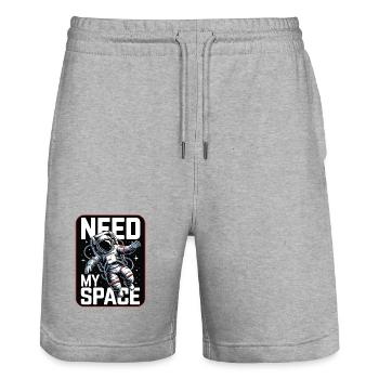 Need My Space Astronaut - Stanley/Stella Unisex Bio Joggingshorts Trainer  - Grau meliert - Vorne - Nik (191cm) & Marisol (170cm)