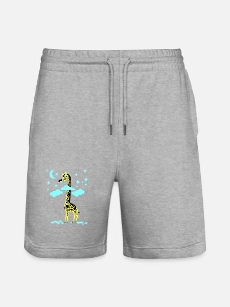 sternenfresser giraffe - Stanley/Stella Trainer Unisex Organic Jogging Shorts - heather grey