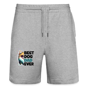Best Dog Dad Ever - Pomeranian - Stanley/Stella Trainer Unisex Organic Jogging Shorts - heather grey - Front - Nik (191cm) & Marisol (170cm)