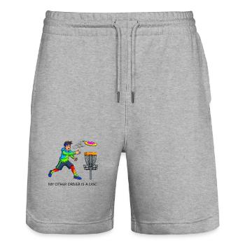 Lecteur de disc golf - Short de jogging bio TRAINER Stanley/Stella unisexe - gris chiné - Devant - Nik (191cm) & Marisol (170cm)