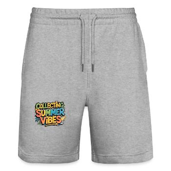 Collecting sunny beautiful moments vibes - Stanley/Stella Trainer Unisex Organic Jogging Shorts - heather grey - Front - Nik (191cm) & Marisol (170cm)