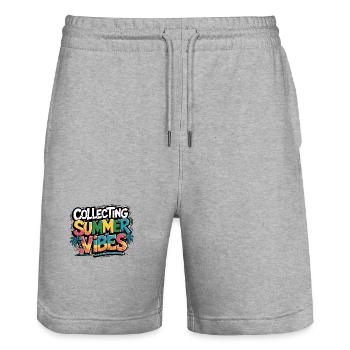 Collecting sunny beautiful moments vibes - Stanley/Stella Trainer Unisex Organic Jogging Shorts - heather grey - Front - Nik (191cm) & Marisol (170cm)