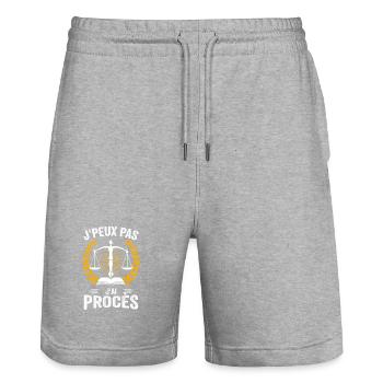 Lawyer - Justice - Law - Stanley/Stella Trainer Unisex Organic Jogging Shorts - heather grey - Front - Nik (191cm) & Marisol (170cm)