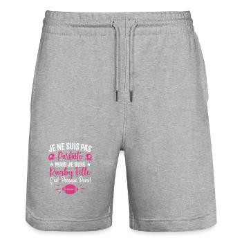Rugby Femme Fille Cadeau Joueur De Rugby - Short de jogging bio TRAINER Stanley/Stella unisexe - gris chiné - Devant - Nik (191cm) & Marisol (170cm)