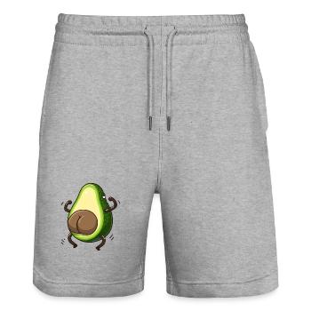 Hintern lustig Avocado Guac - Stanley/Stella Unisex Bio Joggingshorts Trainer  - Grau meliert - Vorne - Nik (191cm) & Marisol (170cm)