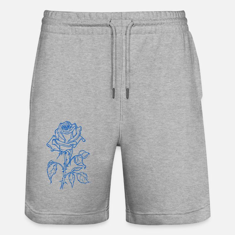 Blaue Rose - Stanley/Stella Unisex Bio Joggingshorts Trainer  - Grau meliert