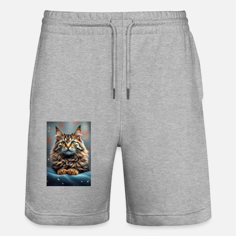 Le monde des chats - Short de jogging bio TRAINER Stanley/Stella unisexe - gris chiné