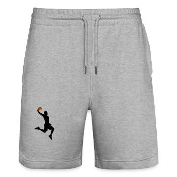 Basketball Sieg Deutschland - Stanley/Stella Unisex Bio Joggingshorts Trainer  - Grau meliert - Vorne - Nik (191cm) & Marisol (170cm)