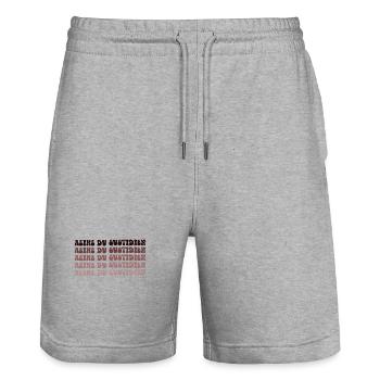 Reine du quotidien - Short de jogging bio TRAINER Stanley/Stella unisexe - gris chiné - Devant - Nik (191cm) & Marisol (170cm)