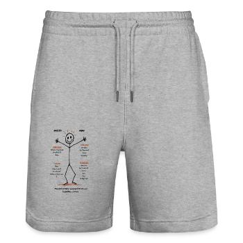 Miah schöpft Energie aus der Natur. - Stanley/Stella Unisex Bio Joggingshorts Trainer  - Grau meliert - Vorne - Nik (191cm) & Marisol (170cm)