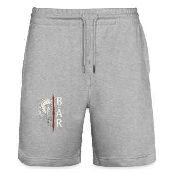 Wilder Bär - Stanley/Stella Unisex Bio Joggingshorts Trainer  - Grau meliert - Vorne - Nik (191cm) & Marisol (170cm)