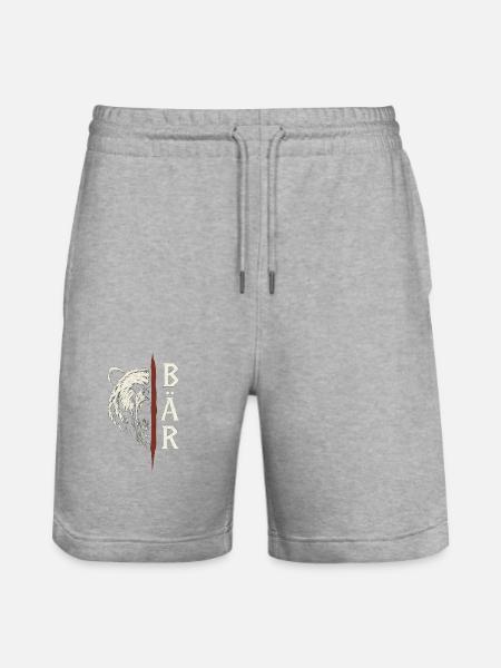 Wild Bear - Stanley/Stella Trainer Unisex Organic Jogging Shorts - heather grey