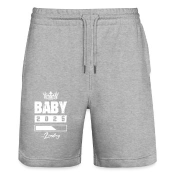 Baby 2025 Loading - Stanley/Stella Unisex Bio Joggingshorts Trainer  - Grau meliert - Vorne - Nik (191cm) & Marisol (170cm)