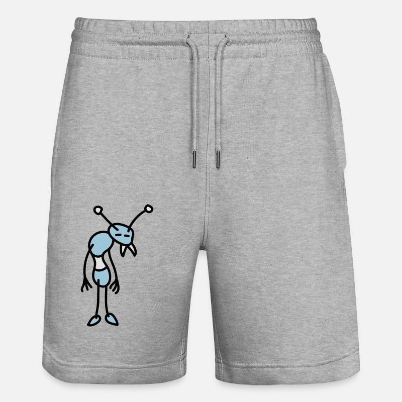 sad_bug_3c - Short de jogging bio TRAINER Stanley/Stella unisexe - gris chiné
