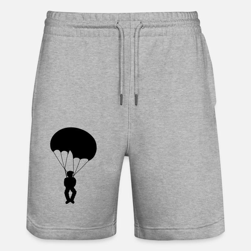 Conception de parachutiste Silhouette - Short de jogging bio TRAINER Stanley/Stella unisexe - gris chiné