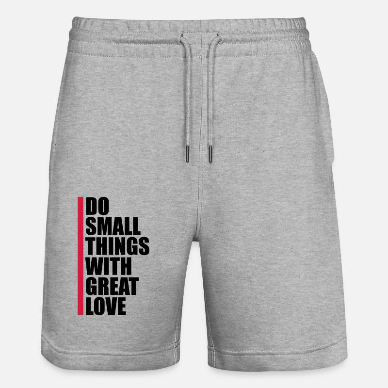 Quote do small things - Stanley/Stella Trainer Unisex Organic Jogging Shorts - heather grey