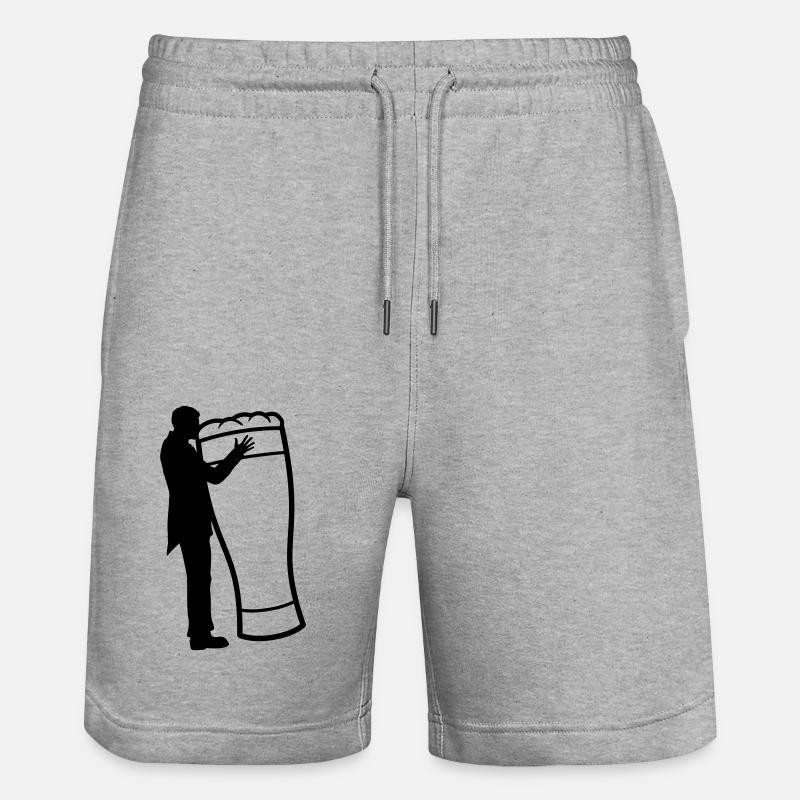 Wedding Groom Embrasse la bière - Short de jogging bio TRAINER Stanley/Stella unisexe - gris chiné