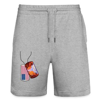 Erkennungsmarke ARIZONA Grand Canyon USA - Stanley/Stella Unisex Bio Joggingshorts Trainer  - Grau meliert - Vorne - Nik (191cm) & Marisol (170cm)