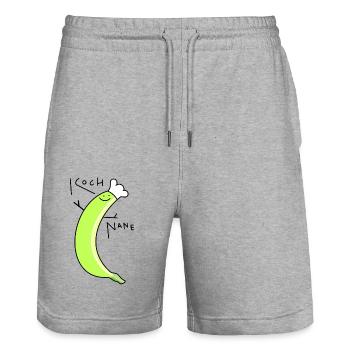 Lustige Banane zum kochen - Stanley/Stella Unisex Bio Joggingshorts Trainer  - Grau meliert - Vorne - Nik (191cm) & Marisol (170cm)