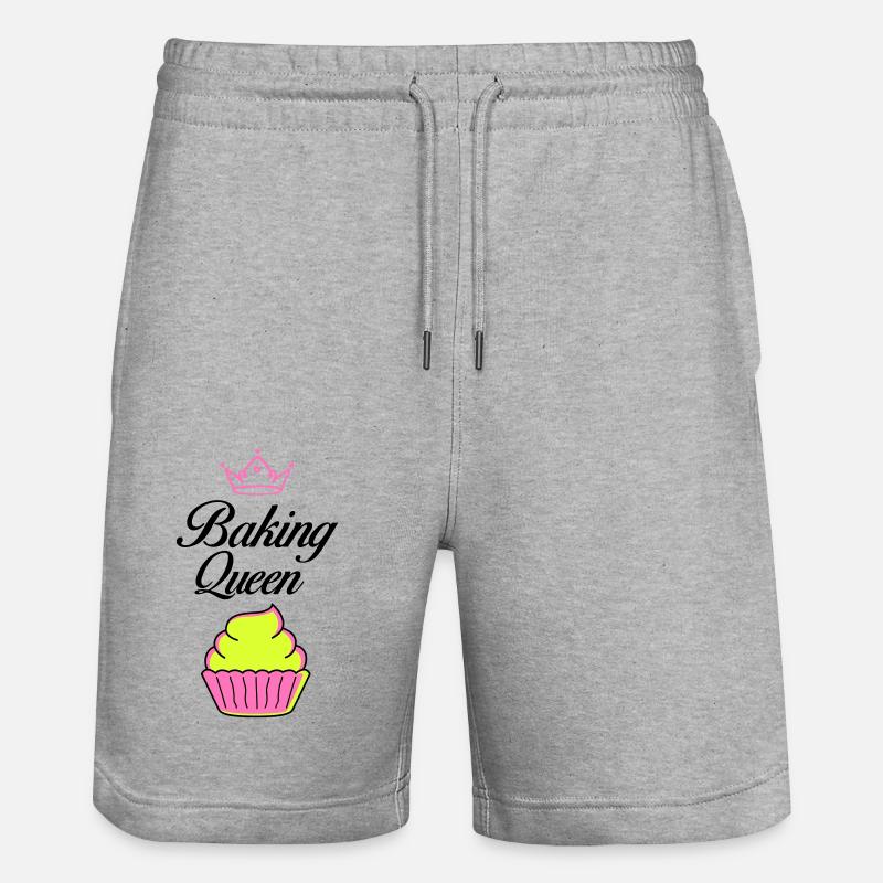 baking queen - Stanley/Stella Unisex Bio Joggingshorts Trainer  - Grau meliert