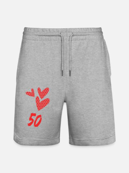 50. 50 ÅR. 50-årsjubileum. FÖDELSEDAG 50 ÅR. - Ekologiska joggingshorts Trainer unisex från Stanley/Stella - gråmelerad