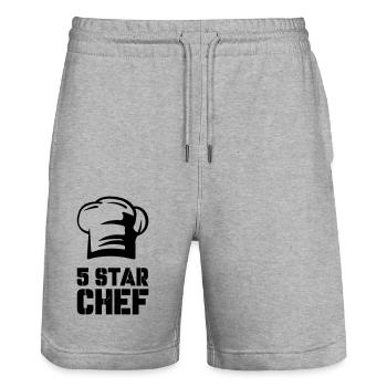 5 Star Chef - Stanley/Stella Trainer Unisex Organic Jogging Shorts - heather grey - Front - Nik (191cm) & Marisol (170cm)
