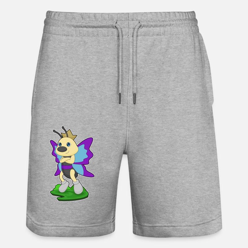 Couronne de princesse papillon - Short de jogging bio TRAINER Stanley/Stella unisexe - gris chiné