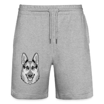 Schäferhund - Stanley/Stella Unisex Bio Joggingshorts Trainer  - Grau meliert - Vorne - Nik (191cm) & Marisol (170cm)
