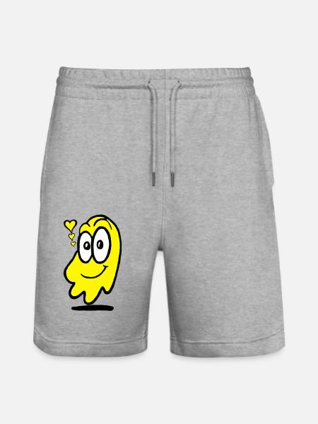 Love Ghost Yellow - Stanley/Stella Trainer Unisex Organic Jogging Shorts - heather grey