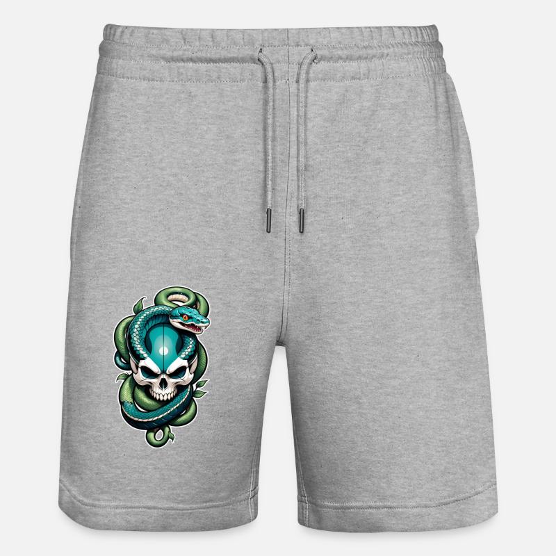serpent squelette et tatouage - Short de jogging bio TRAINER Stanley/Stella unisexe - gris chiné