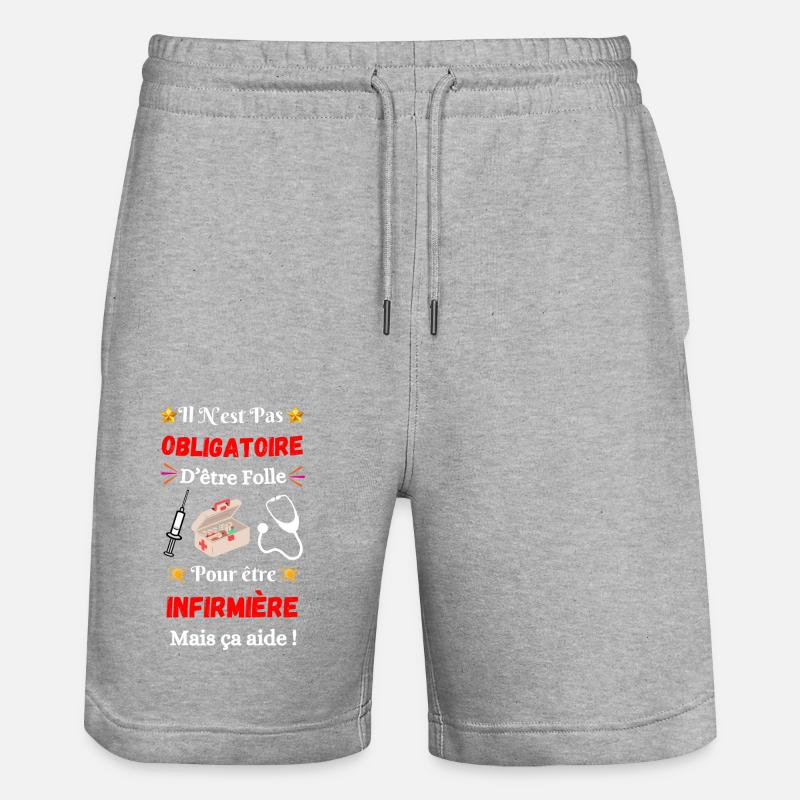 Folle et infirmière - Short de jogging bio TRAINER Stanley/Stella unisexe - gris chiné