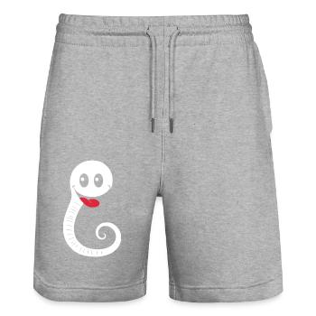 ver de terre - Short de jogging bio TRAINER Stanley/Stella unisexe - gris chiné - Devant - Nik (191cm) & Marisol (170cm)