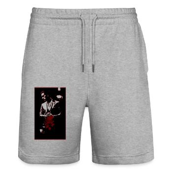 romeo_on.point - Stanley/Stella Trainer Unisex Organic Jogging Shorts - heather grey - Front - Nik (191cm) & Marisol (170cm)