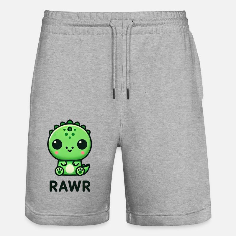 Mignon Dino T-Rex Chibi Rawr - Short de jogging bio TRAINER Stanley/Stella unisexe - gris chiné