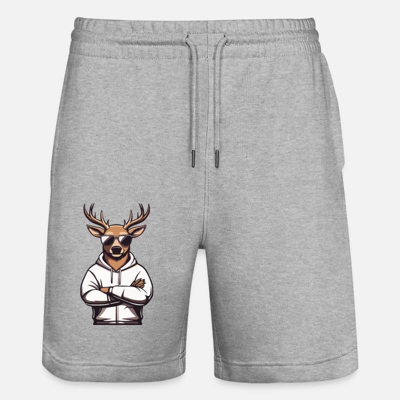Reh Sonnenbrille Comic - Stanley/Stella Unisex Bio Joggingshorts Trainer - Grau meliert