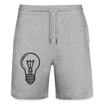 Idée d’ampoule - Short de jogging bio TRAINER Stanley/Stella unisexe - gris chiné - Devant - Nik (191cm) & Marisol (170cm)