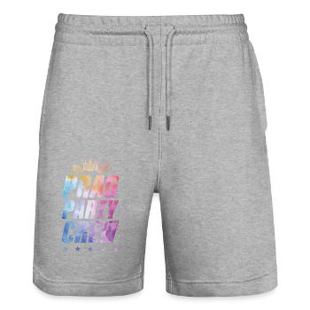 Prague Party Crew - Stanley/Stella Trainer Unisex Organic Jogging Shorts - heather grey - Front - Nik (191cm) & Marisol (170cm)