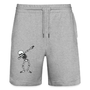 skull dabbing - Stanley/Stella Unisex Bio Joggingshorts Trainer  - Grau meliert - Vorne - Nik (191cm) & Marisol (170cm)