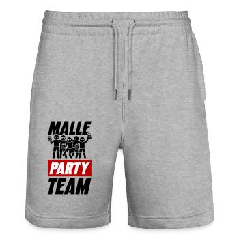 L’équipe Malle Party - Short de jogging bio TRAINER Stanley/Stella unisexe - gris chiné - Devant - Nik (191cm) & Marisol (170cm)