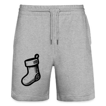 Christmas Slipper - Stanley/Stella Trainer Unisex Organic Jogging Shorts - heather grey - Front - Nik (191cm) & Marisol (170cm)